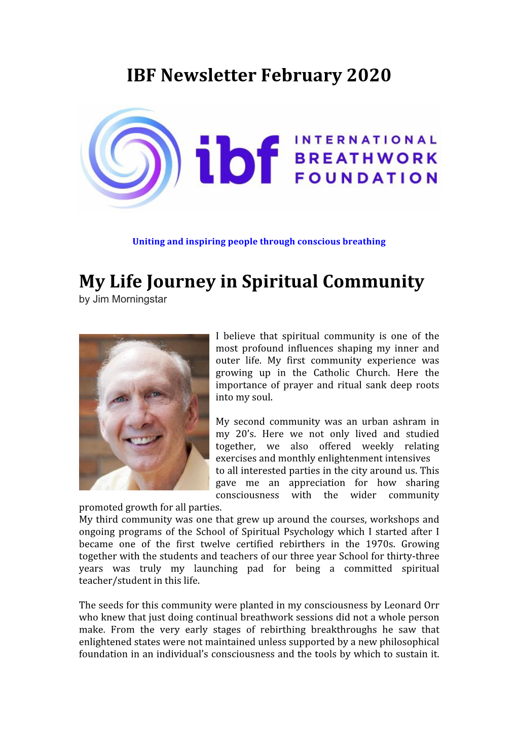 IBF Newsletter February 2020 My