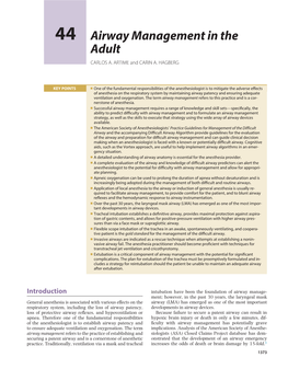 Airway Management in the Adult CARLOS A