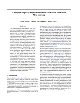 A Sample Complexity Separation Between Non-Convex and Convex Meta-Learning