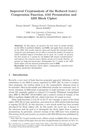 Improved Cryptanalysis of the Reduced Grøstl Compression Function, ECHO Permutation and AES Block Cipher