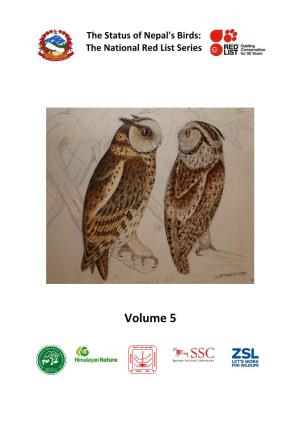 ZSL National Red List of Nepal's Birds Volume 5