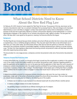 What School Districts Need to Know About the New Red Flag Law on February 25, 2019, Governor Cuomo Signed the “Red Flag” Bill Into Law