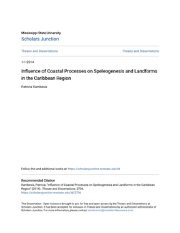 Influence of Coastal Processes on Speleogenesis and Landforms in the Caribbean Region