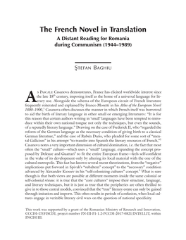 The French Novel in Translation a Distant Reading for Romania During Communism (1944–1989)