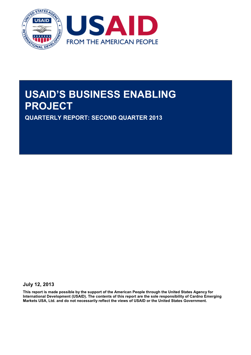 Usaid's Business Enabling Project