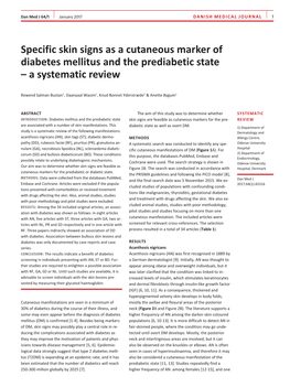 Specific Skin Signs As a Cutaneous Marker of Diabetes Mellitus and the Prediabetic State – a Systematic Review