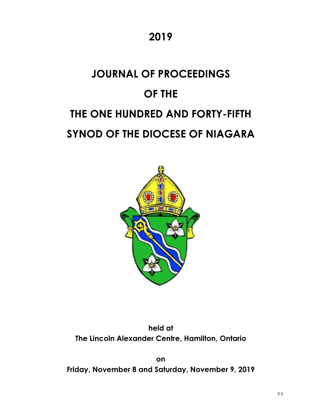 2019 Journal of Proceedings of the the One Hundred and Forty-Fifth Synod Of