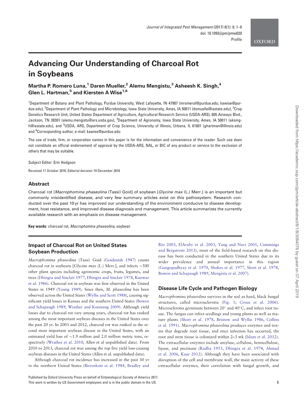 Advancing Our Understanding of Charcoal Rot in Soybeans