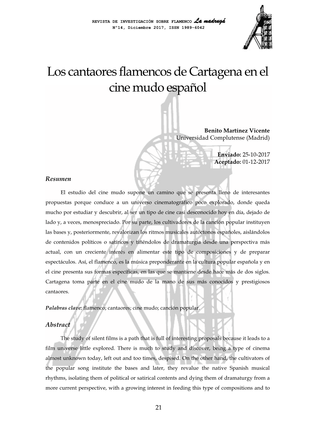 Los Cantaores Flamencos De Cartagena En El Cine Mudo Español