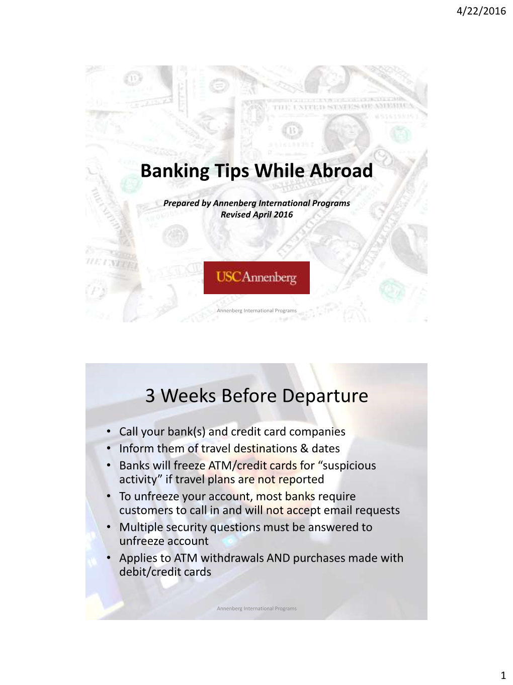 Banking Tips While Abroad