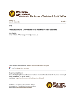 Prospects for a Universal Basic Income in New Zealand