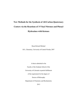 New Methods for the Synthesis of All-Carbon Quaternary Centers Via the Reactions Of