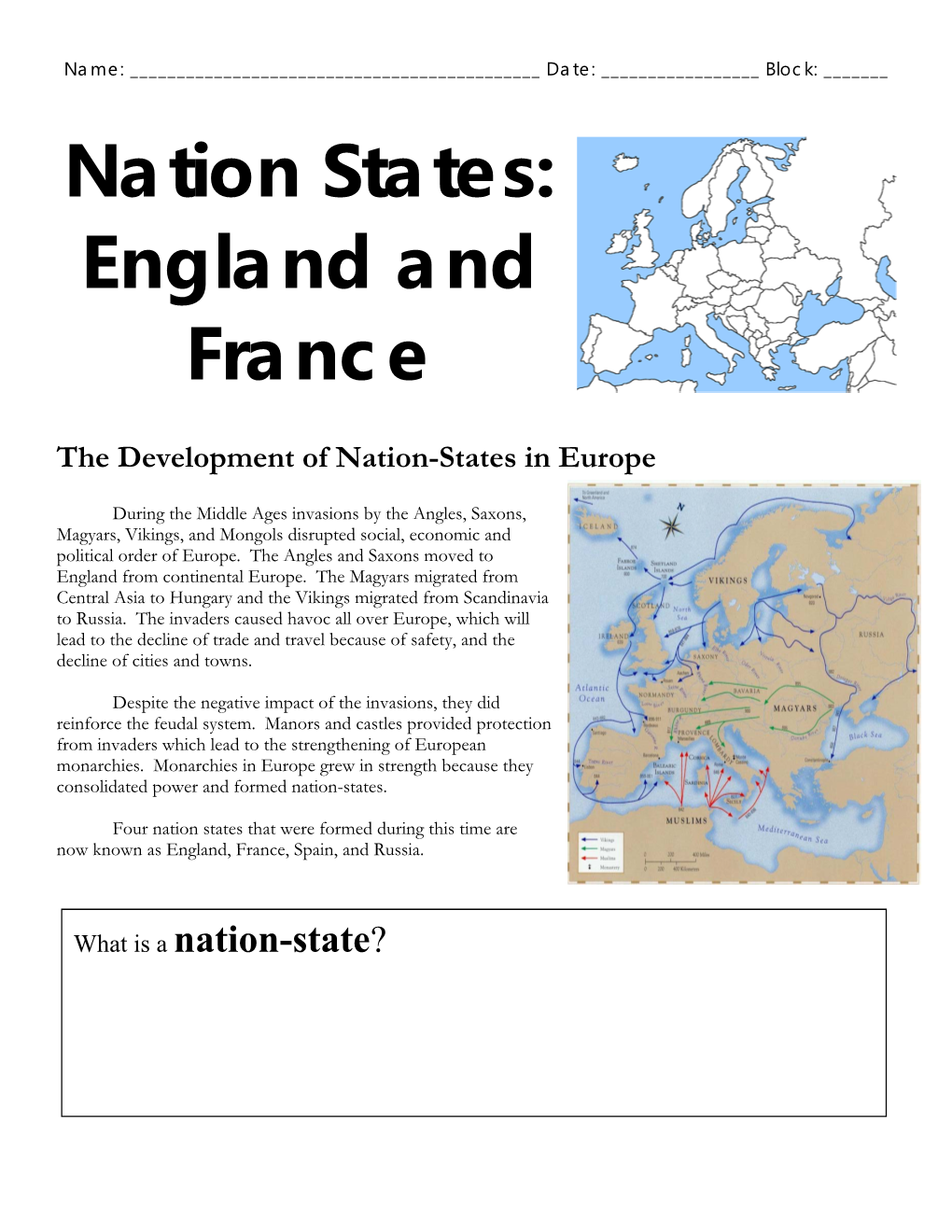 Nation States: England and France