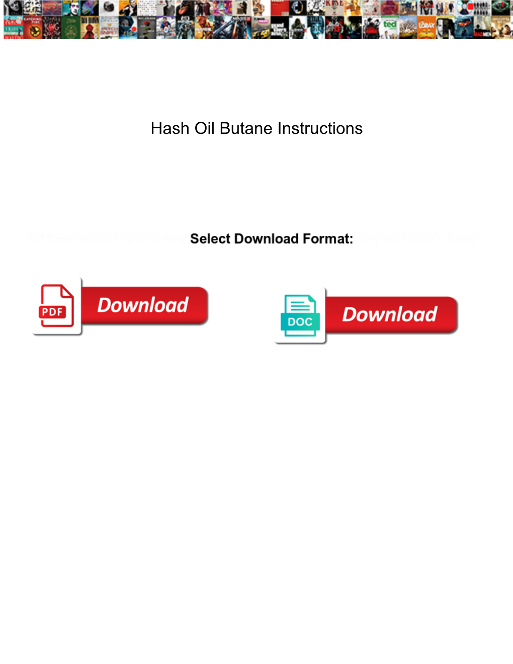 Hash Oil Butane Instructions