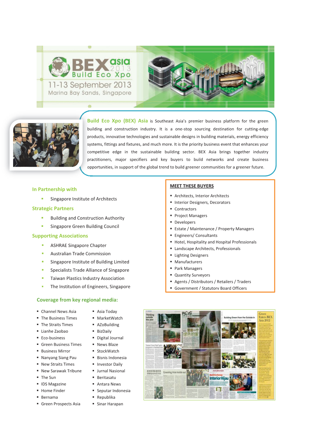 Build Eco Xpo (BEX) Asia Bu in Partnership With