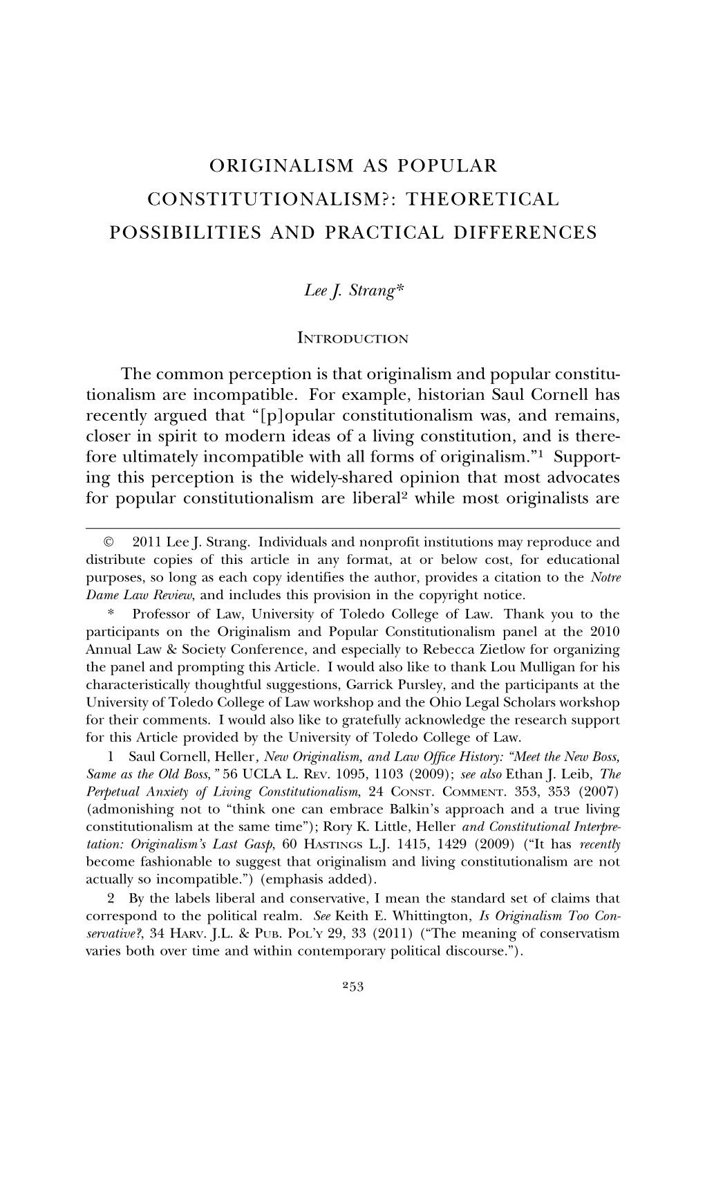 Originalism As Popular Constitutionalism?: Theoretical Possibilities and Practical Differences