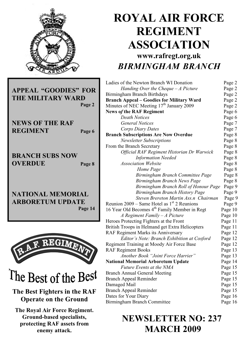 RAF Regiment Books
