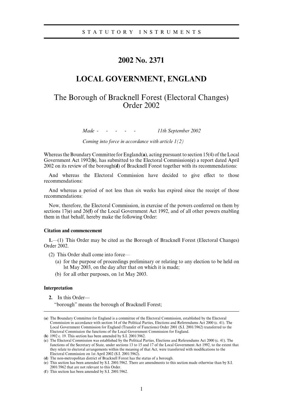 2002 No. 2371 LOCAL GOVERNMENT