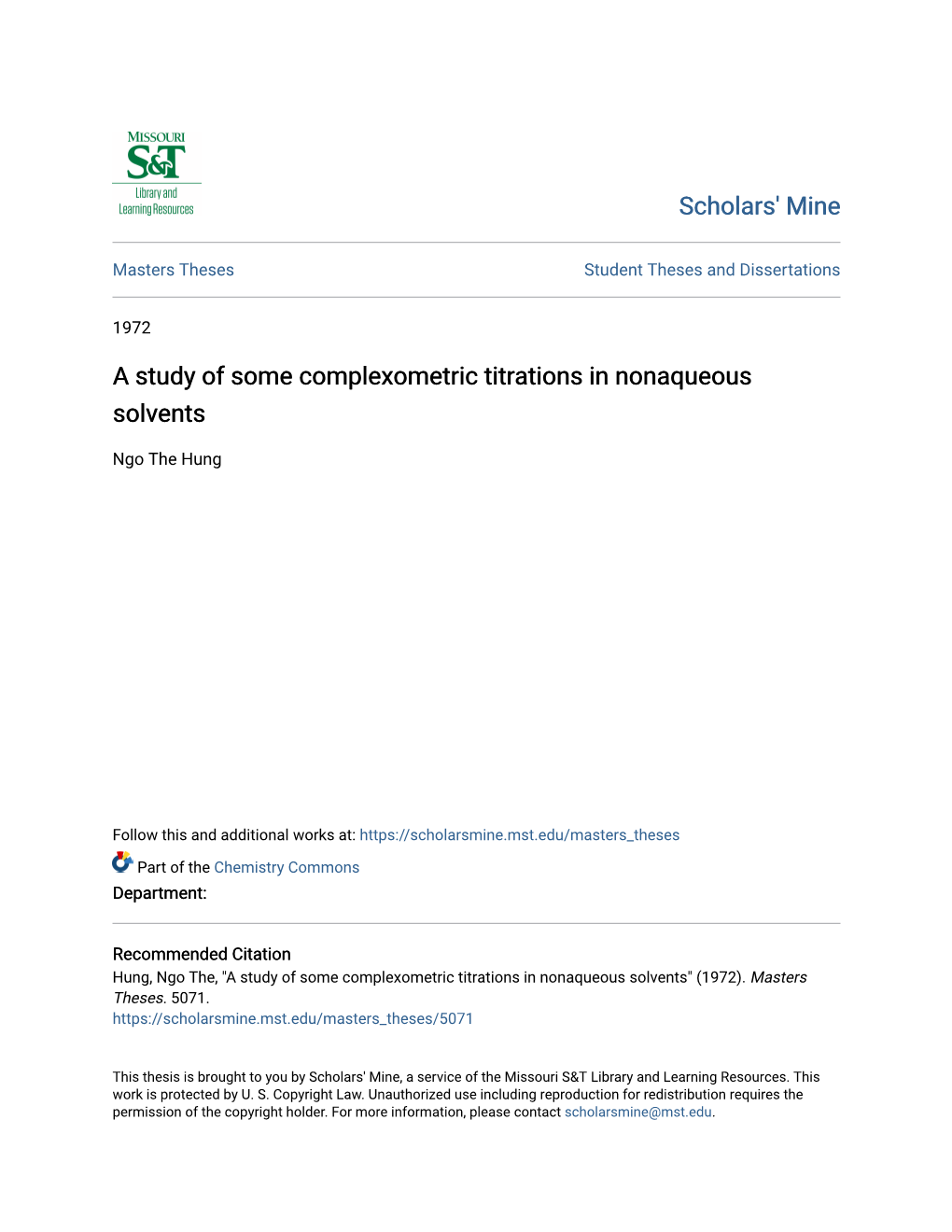 A Study of Some Complexometric Titrations in Nonaqueous Solvents