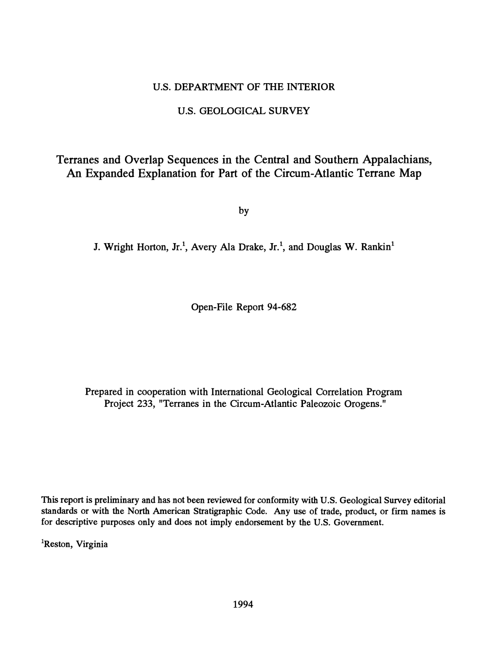 Terranes and Overlap Sequences in the Central and Southern Appalachians, an Expanded Explanation for Part of the Circum-Atlantic Terrane Map