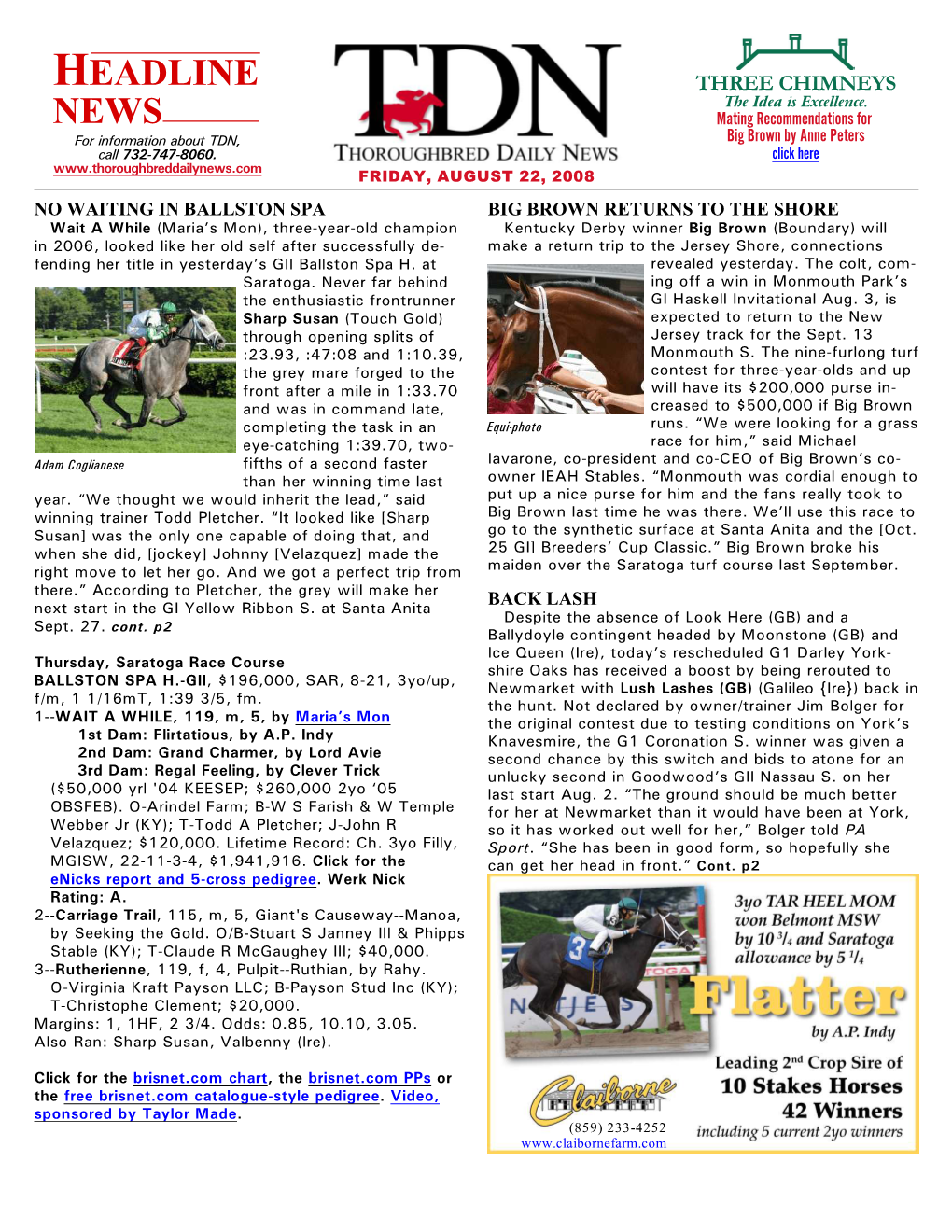 HEADLINE NEWS • 8/22/08 • PAGE 2 of 9