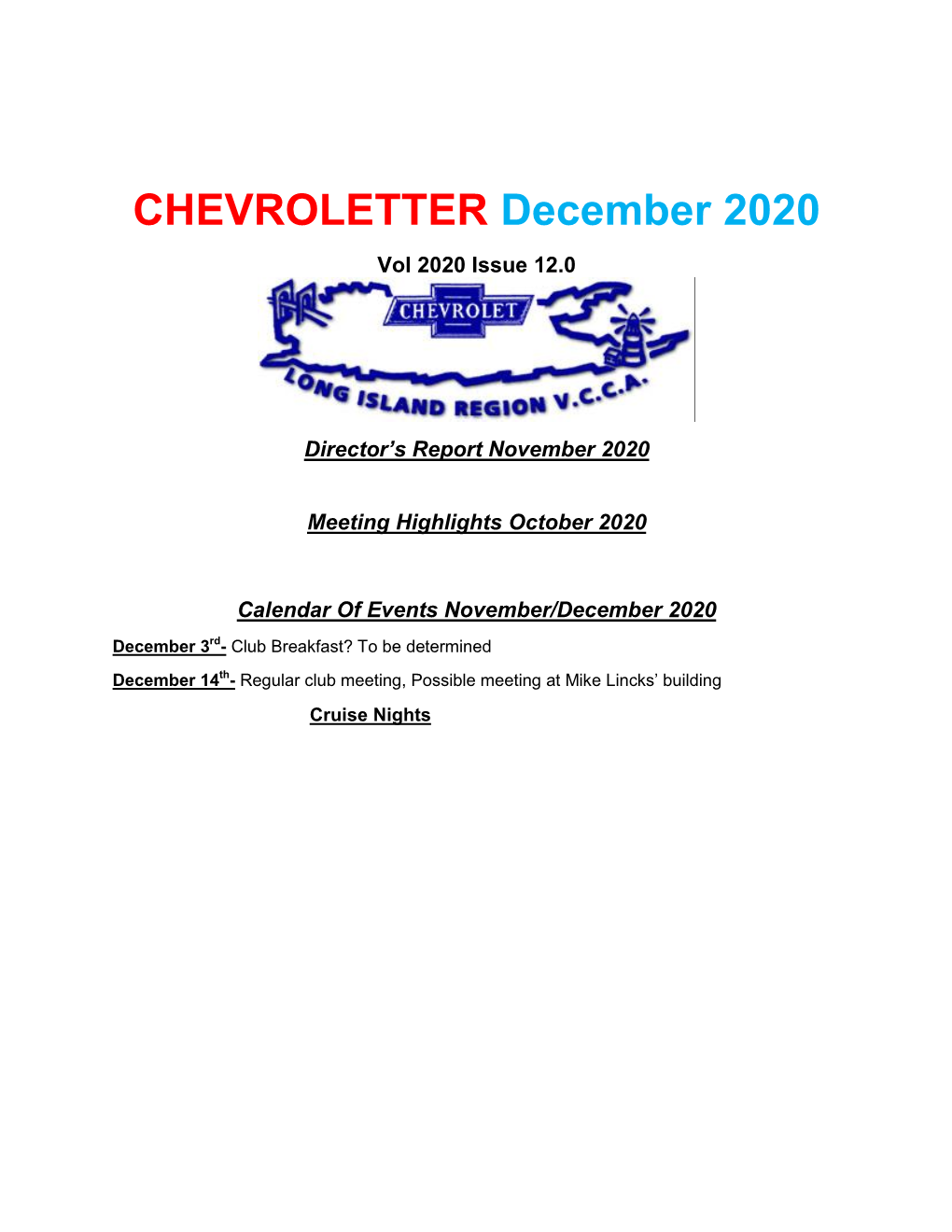 CHEVROLETTER December 2020