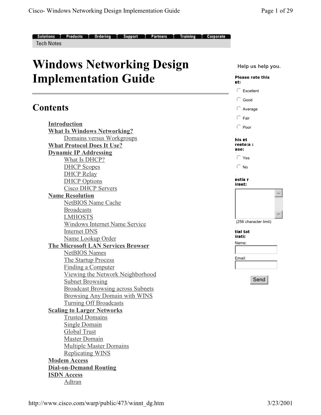 Windows Networking Design Implementation Guide Page 1 of 29