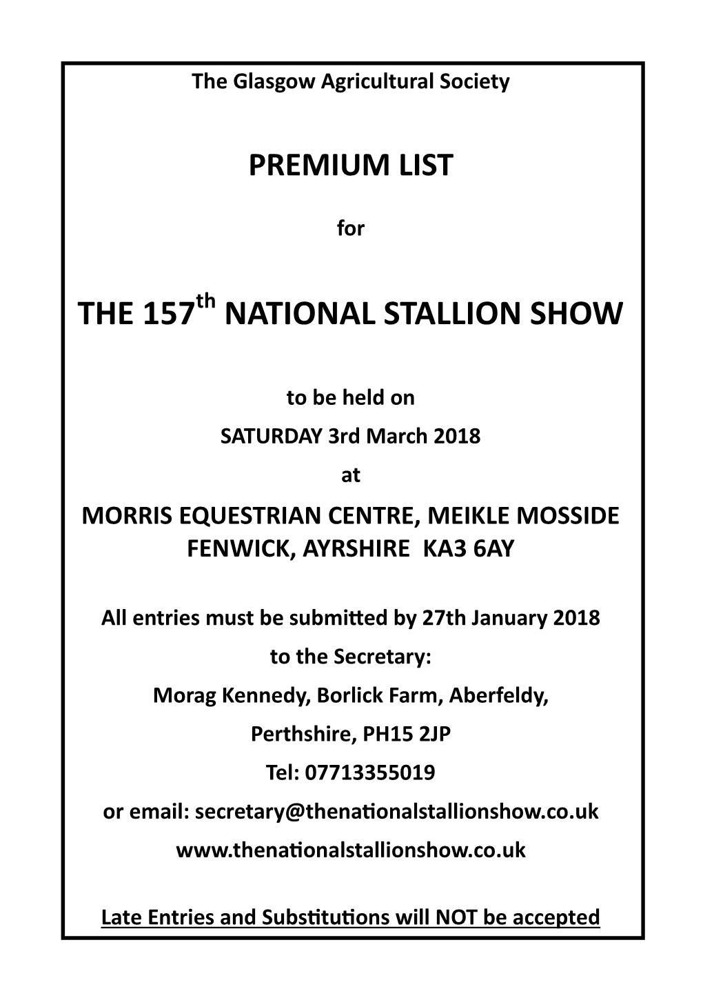 The 157 National Stallion Show