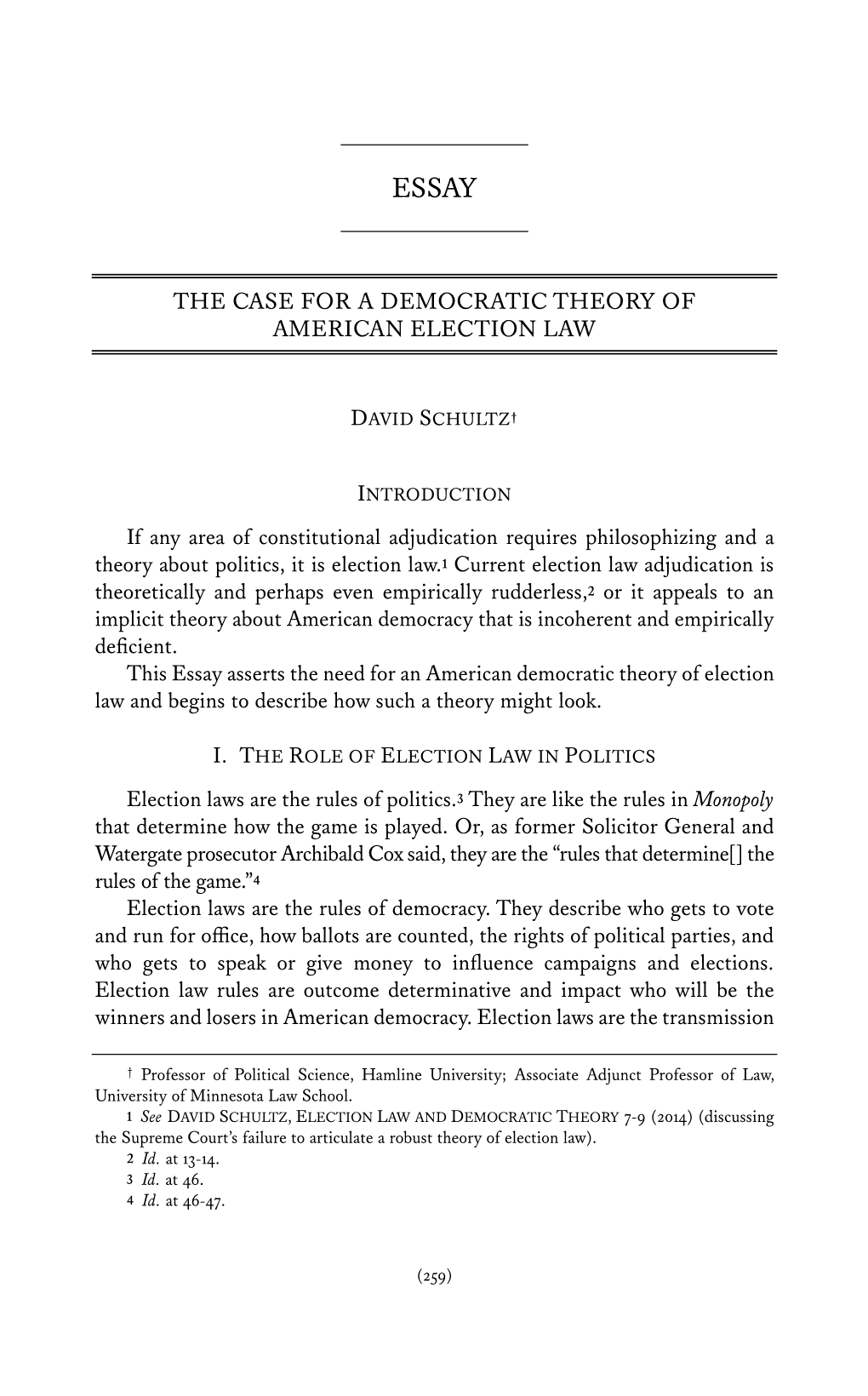 The Case for a Democratic Theory of American Election Law