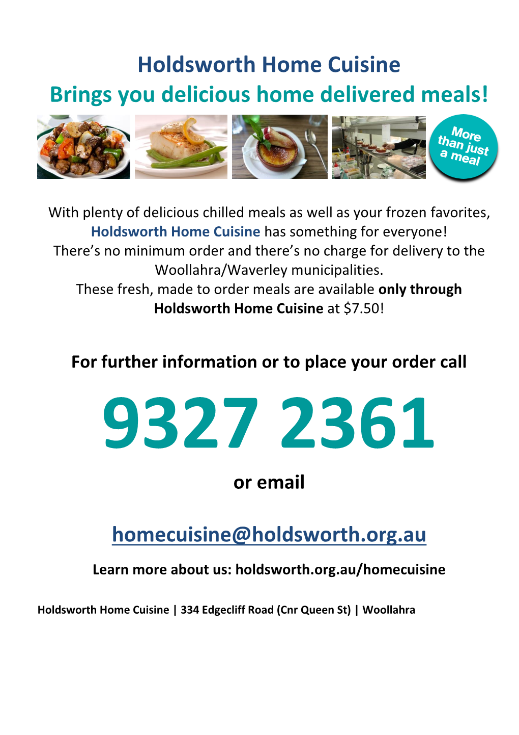 Holdsworth Home Cuisine Brings You Delicious Home Delivered Meals!