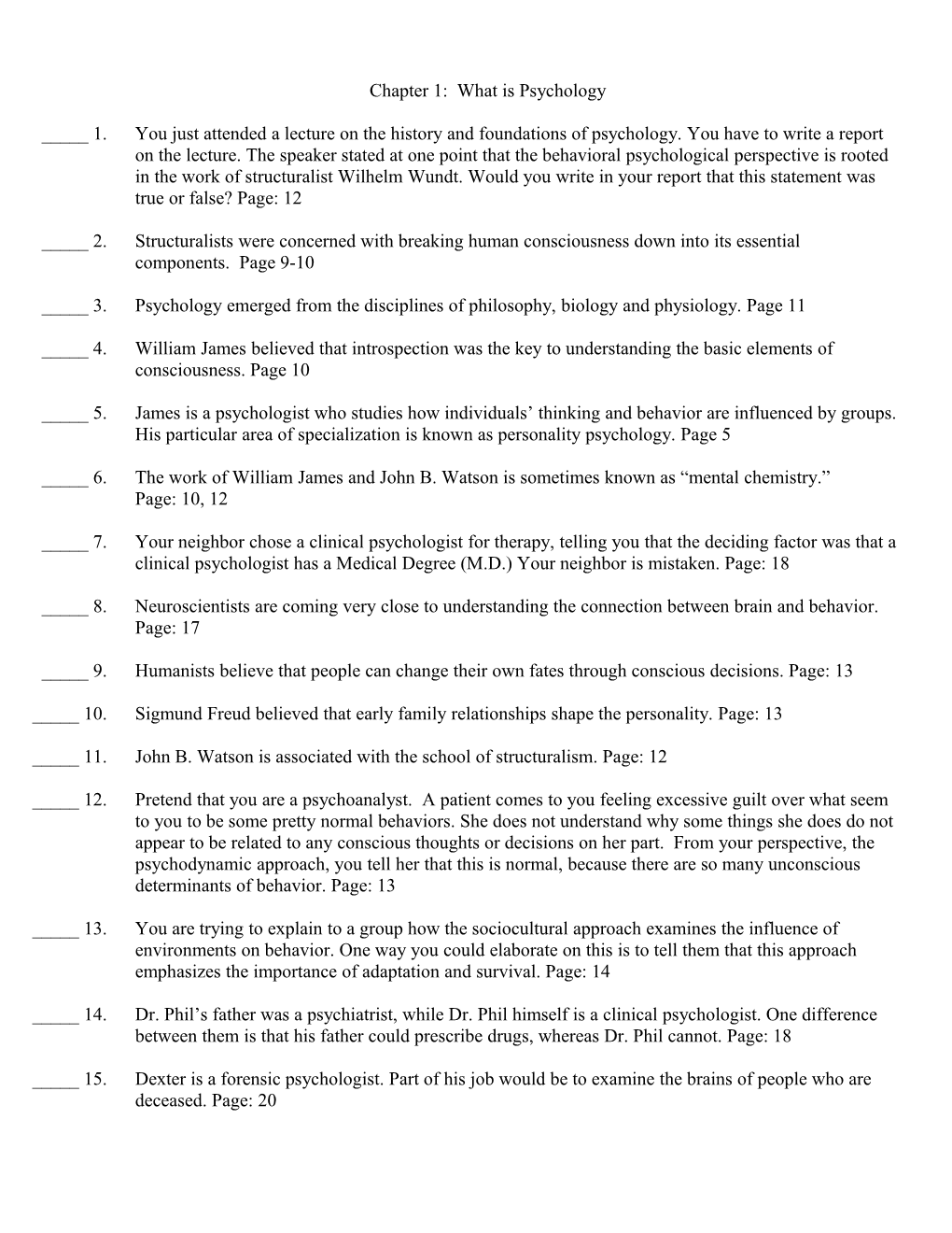 Chapter 1: What Is Psychology s1