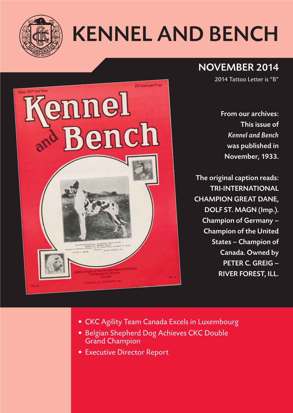Kennel Names KENNEL and BENCH Published Monthly Online