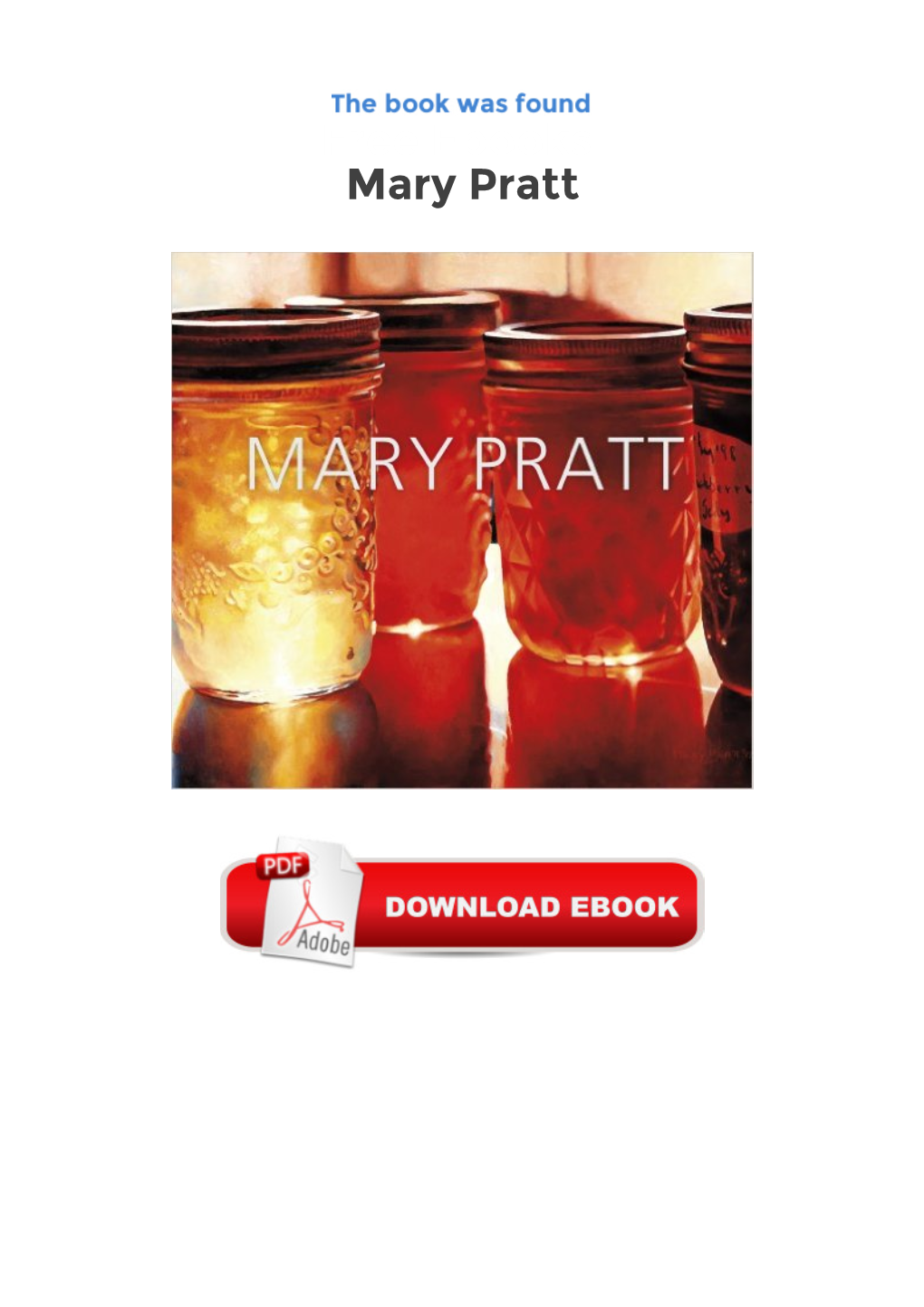Free Ebooks Mary Pratt