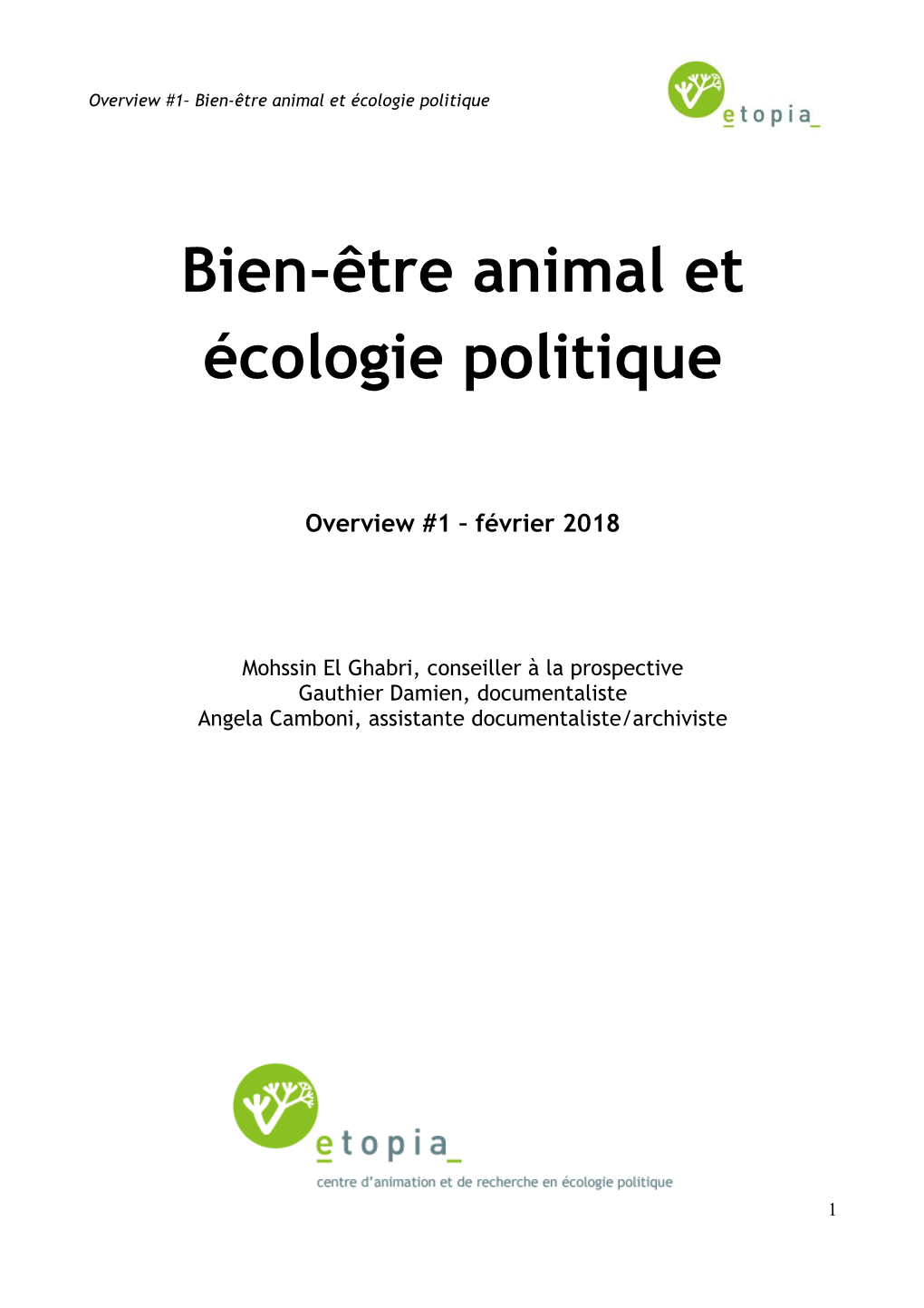 Bien-Être Animal Et Écologie Politique