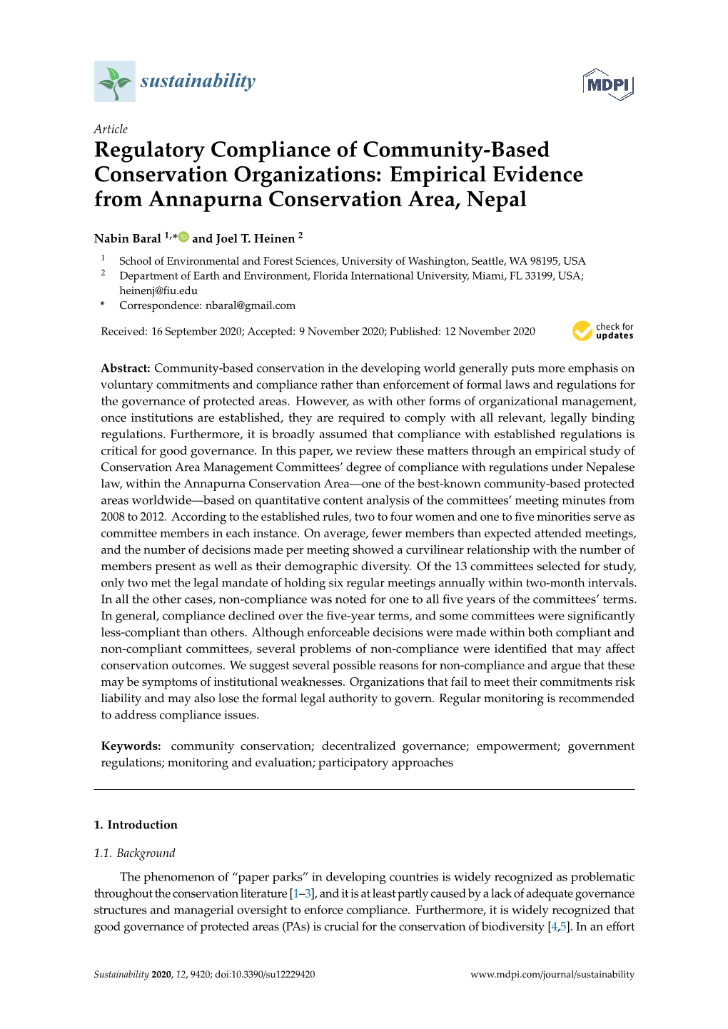 Empirical Evidence from Annapurna Conservation Area, Nepal