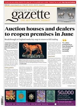 Auction Houses and Dealers to Reopen Premises in June Breakthrough in England Marks Key Step in Return to Full Trading