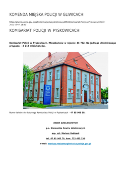 Komisariat Policji W Pyskowicach