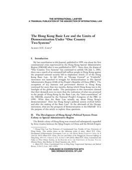 The Hong Kong Basic Law and the Limits of Democratization Under "One Country Two Systems"