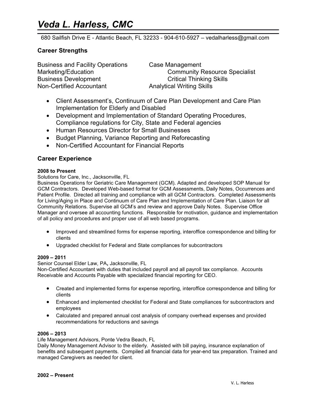 VLB Resume SFC Mar 2011.Doc.Docx