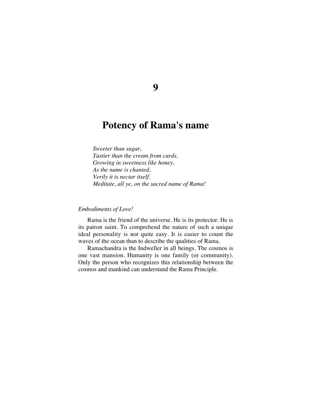 9 Potency of Rama's Name