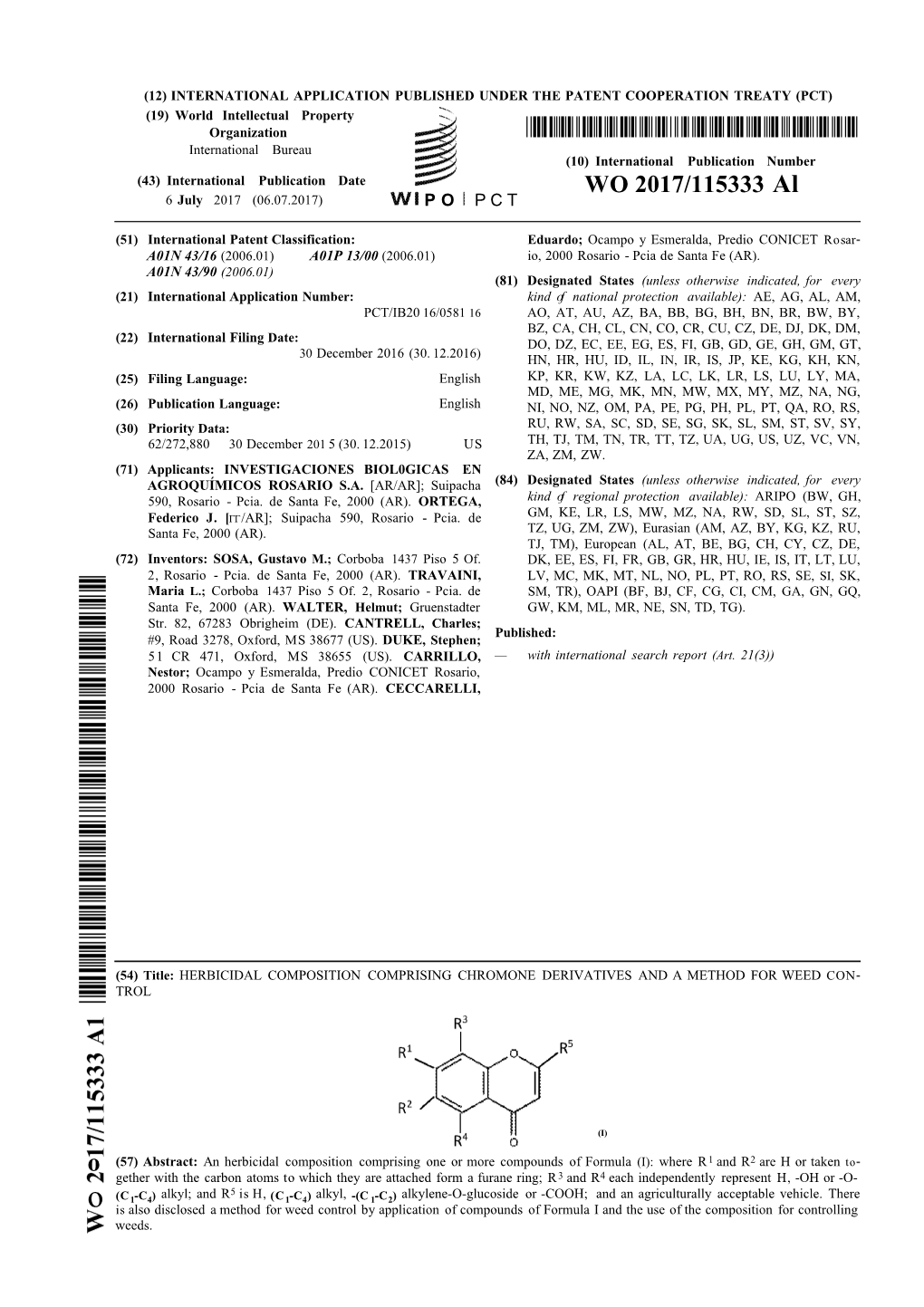 WO 2017/115333 Al 6 July 2017 (06.07.2017) P O P C T