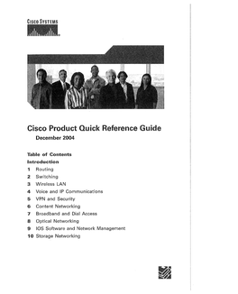 Cisco Products Quick Reference Guide December 2004