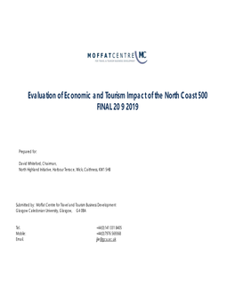 Evaluation of Economic and Tourism Impact of the North Coast 500 FINAL 20 9 2019
