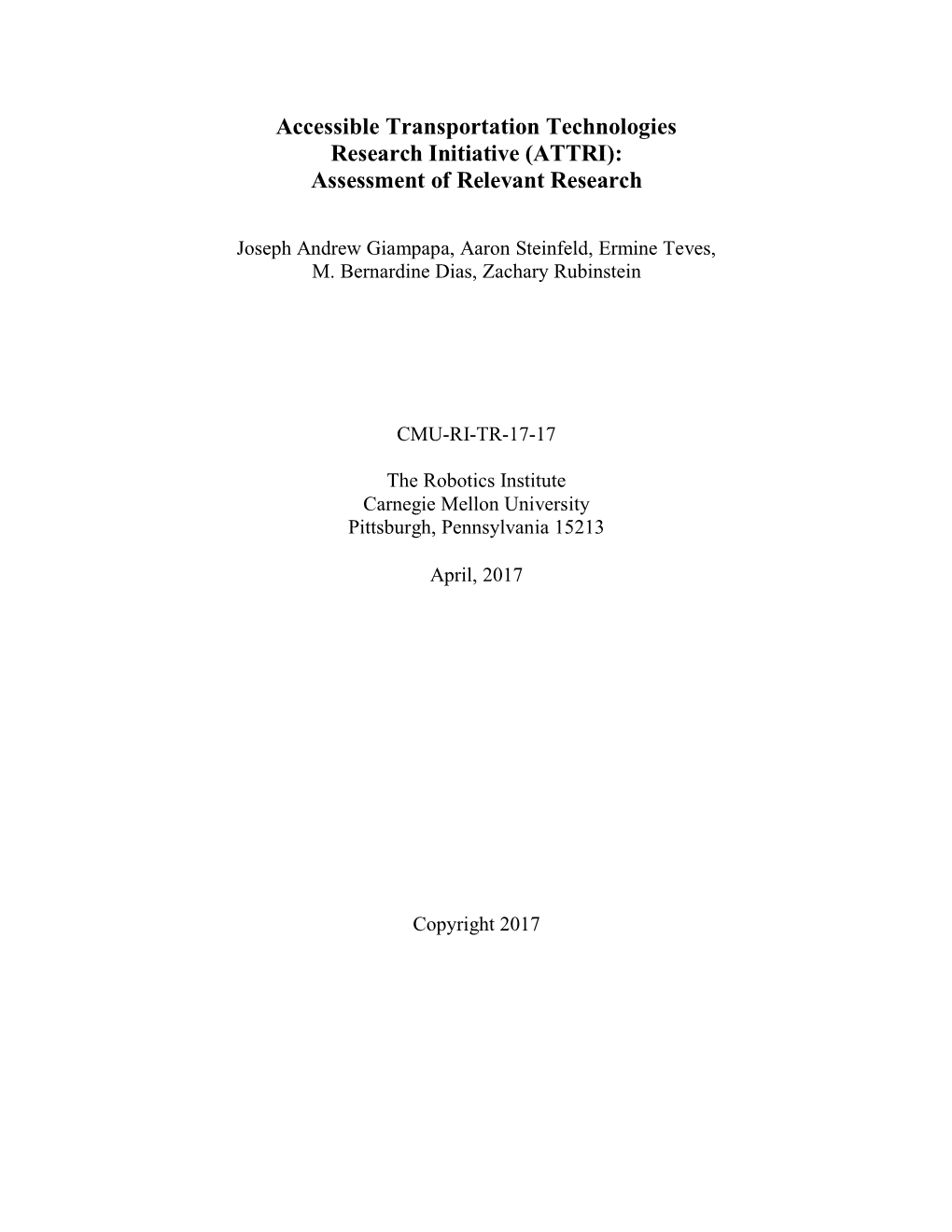 (ATTRI): Assessment of Relevant Research
