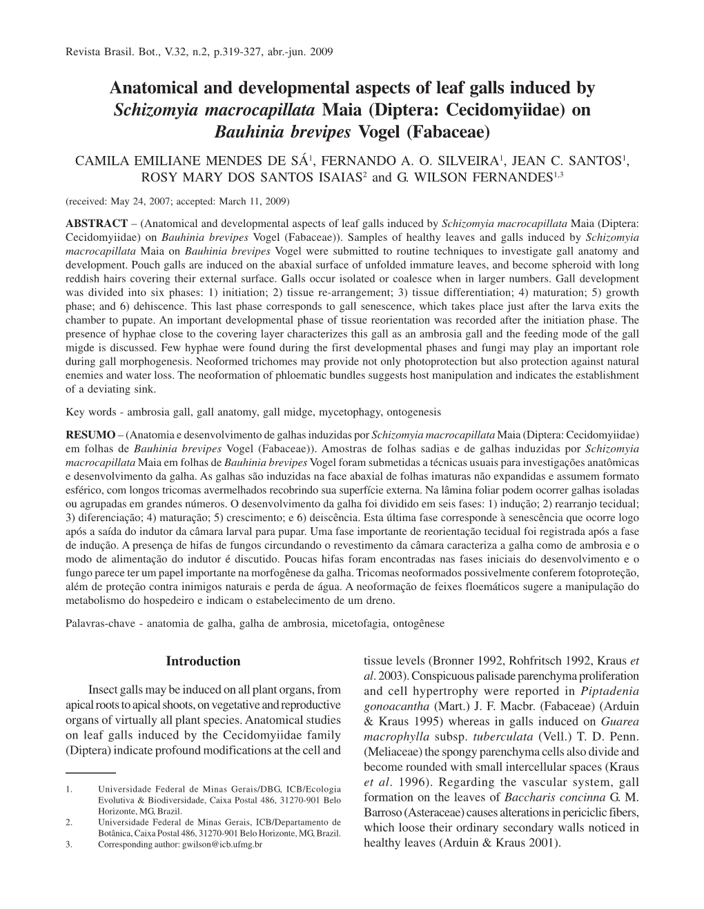 Anatomical and Developmental Aspects of Leaf Galls Induced By