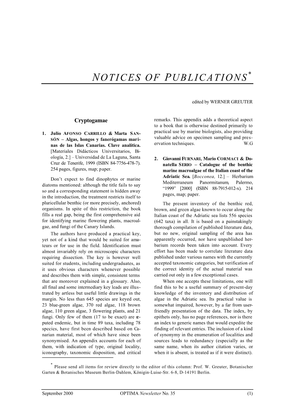 Notices of Publications*