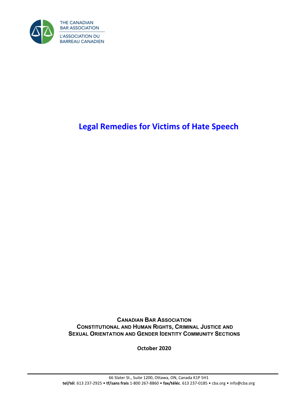 Legal Remedies for Victims of Hate Speech