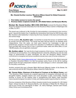 Woodrow Wilson Award for Global Corporate Citizenship’