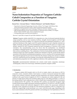 Cobalt Composites As a Function of Tungsten Carbide Crystal Orientation