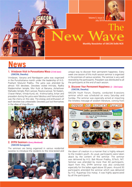 New Wave Monthly Newsletter of ISKCON Delhi-NCR